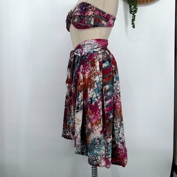 Vintage 3-Piece Dalila Indonesian Skirt & Bikini‎ Set Beachwear Hippy Boho Small - Picture 2 of 15